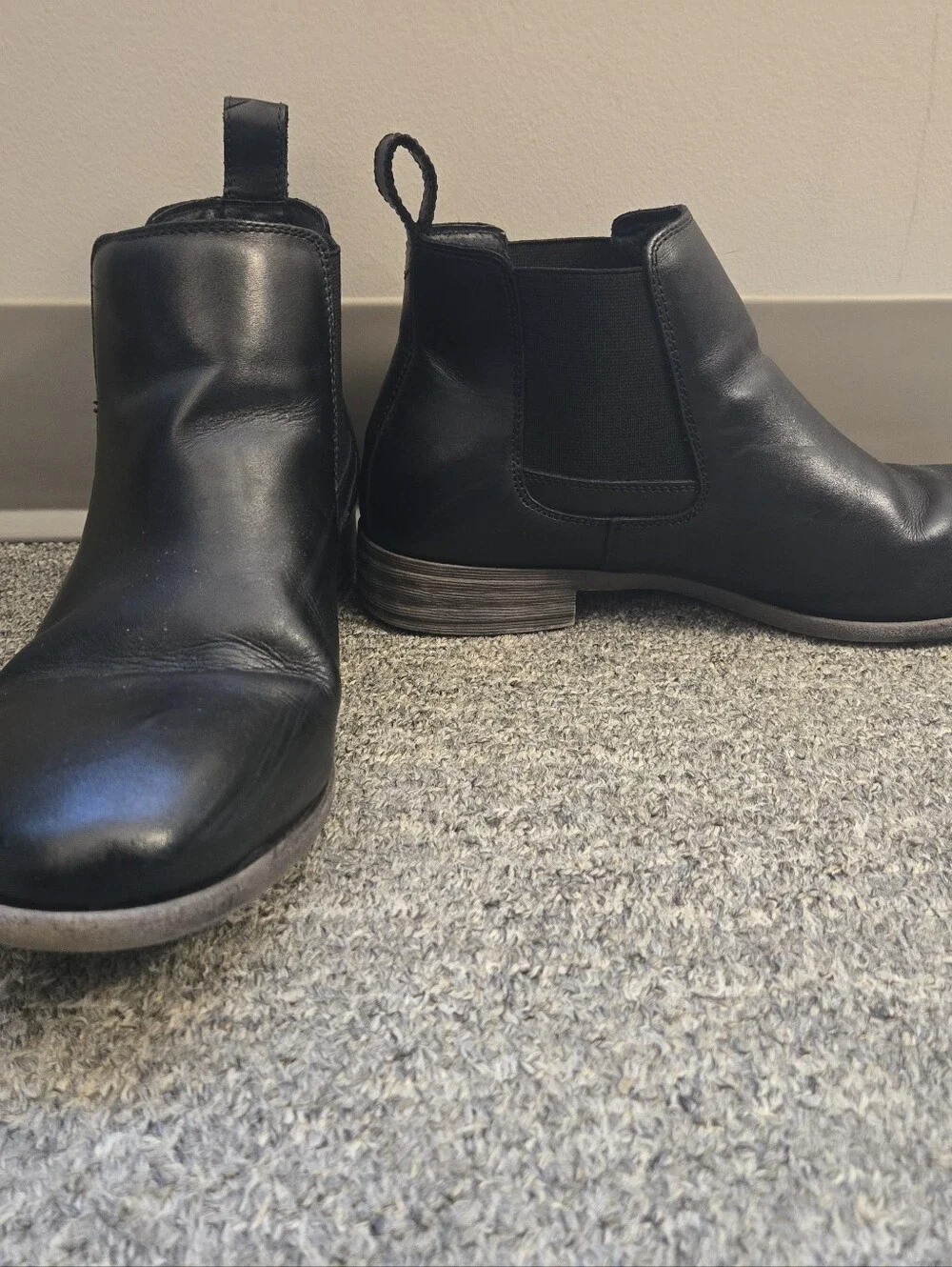 Jousen Men's Chelsea Boots Classic Casual Dress 650A Black Suede 9.5